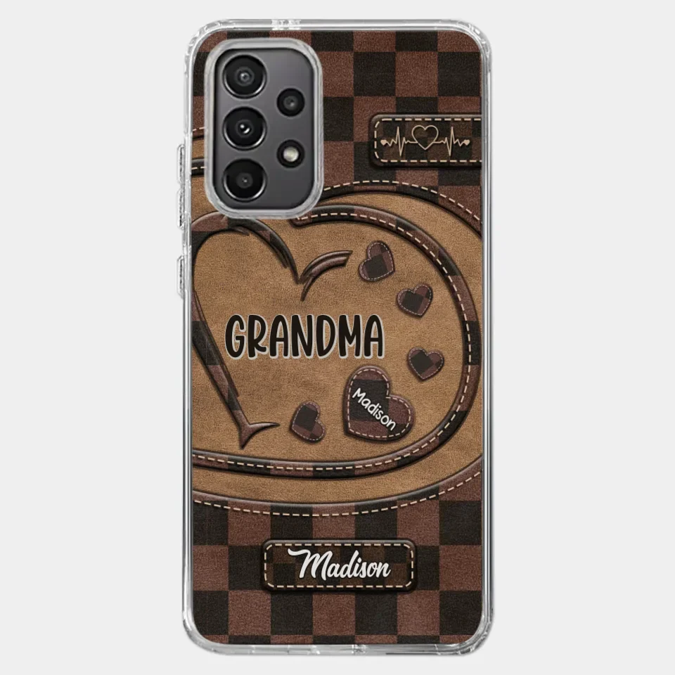 Grandma’s Love Is The Heart Of Our Family - Family Personalized Custom Clear Phone Case - Gift For Mom, Grandma
