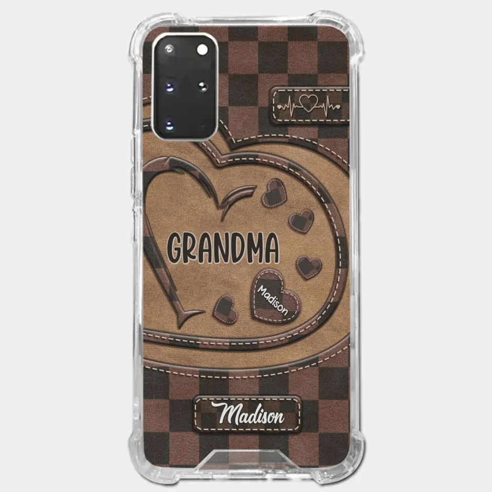 Grandma’s Love Is The Heart Of Our Family - Family Personalized Custom Clear Phone Case - Gift For Mom, Grandma