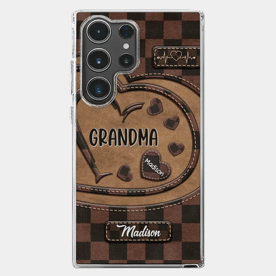 Grandma’s Love Is The Heart Of Our Family - Family Personalized Custom Clear Phone Case - Gift For Mom, Grandma