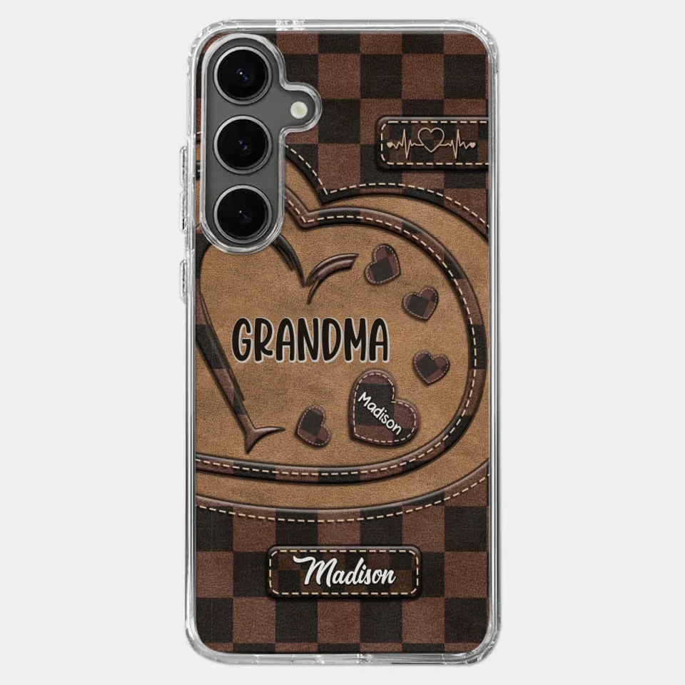 Grandma’s Love Is The Heart Of Our Family - Family Personalized Custom Clear Phone Case - Gift For Mom, Grandma
