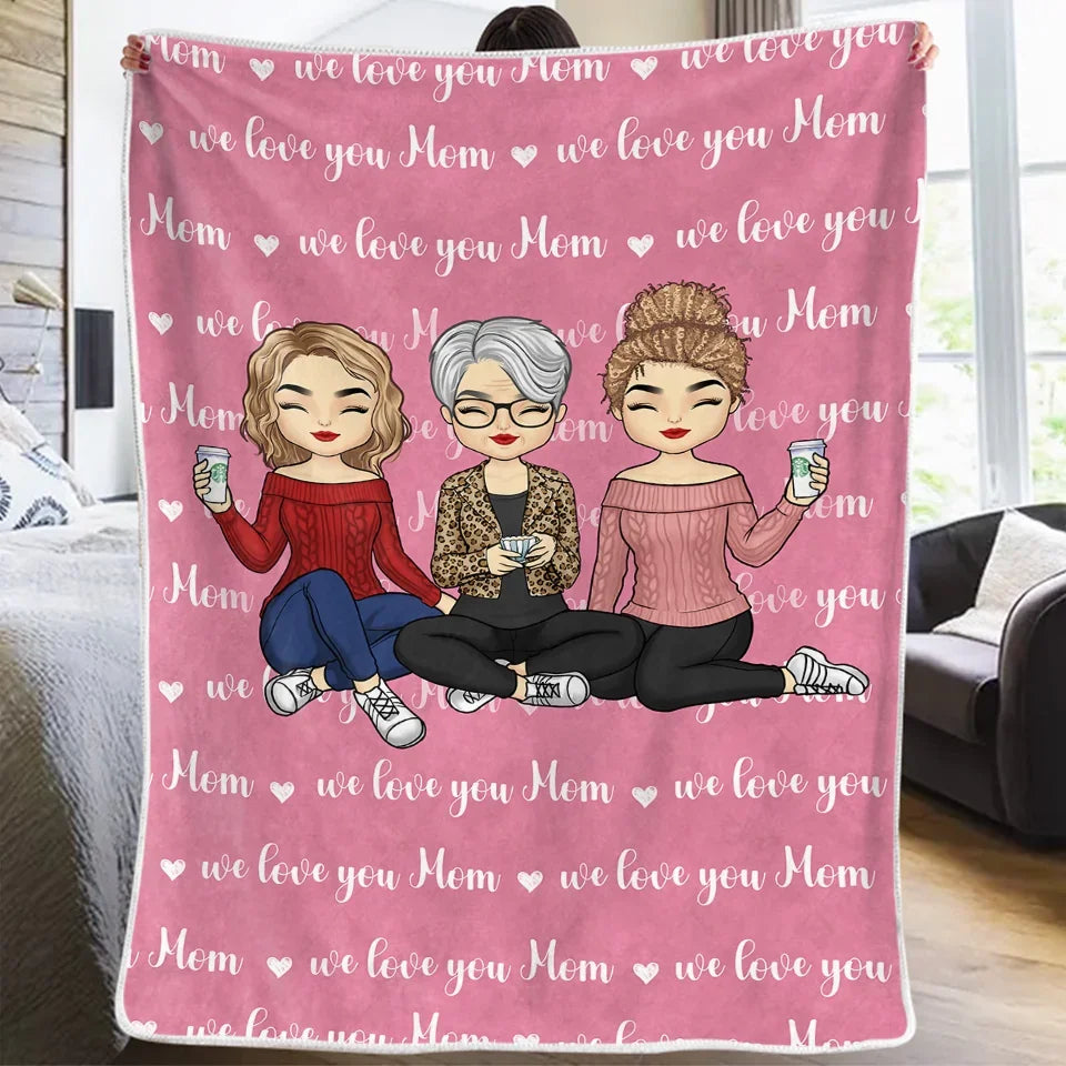 My Heart Is Full Because Of Your Love - Family Personalized Custom Blanket - Gift For Mom, Daughter