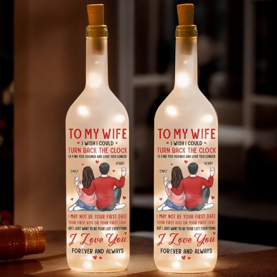 I Love You Forever And Always - Couple Personalized Custom Bottle Lamp - Gift For Husband Wife, Anniversary