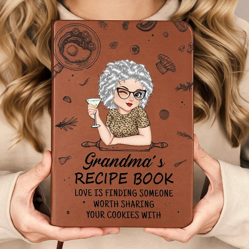 A Hobby Is Where The Heart Finds Its Freedom - Family Personalized Custom Leather Journal - Mother's Day, Gift For Mom, Grandma