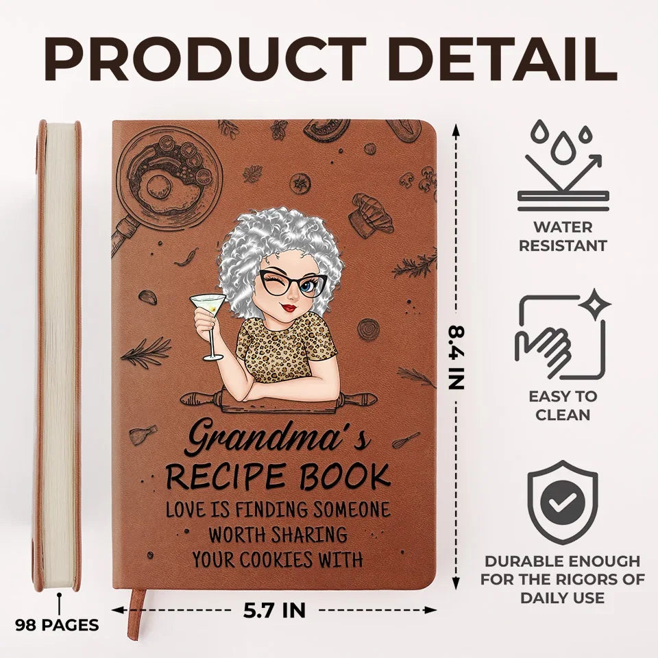 A Hobby Is Where The Heart Finds Its Freedom - Family Personalized Custom Leather Journal - Mother's Day, Gift For Mom, Grandma