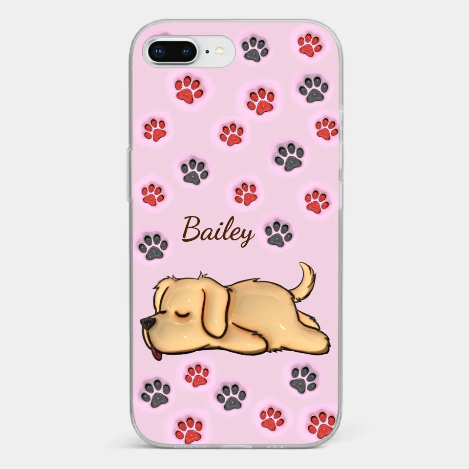 Pawsitively Loved - Dog & Cat Personalized Custom 3D Inflated Effect Printed Clear Phone Case - Gift For Pet Owners, Pet Lovers