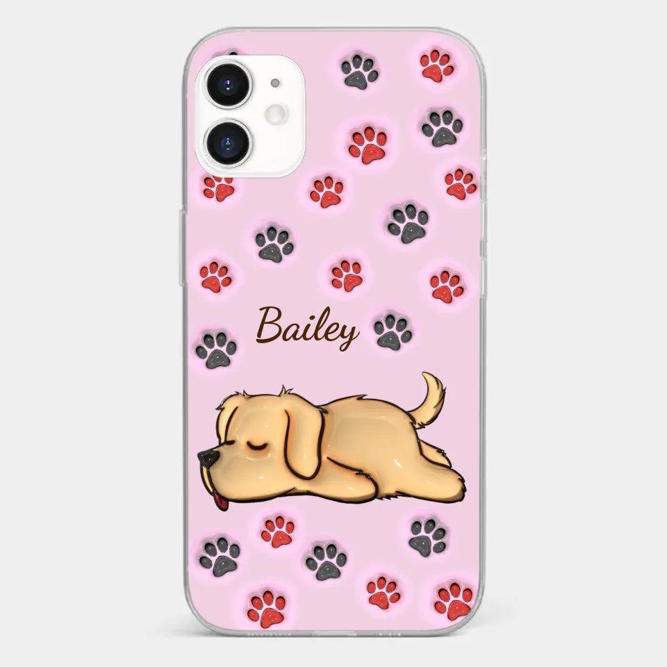 Pawsitively Loved - Dog & Cat Personalized Custom 3D Inflated Effect Printed Clear Phone Case - Gift For Pet Owners, Pet Lovers