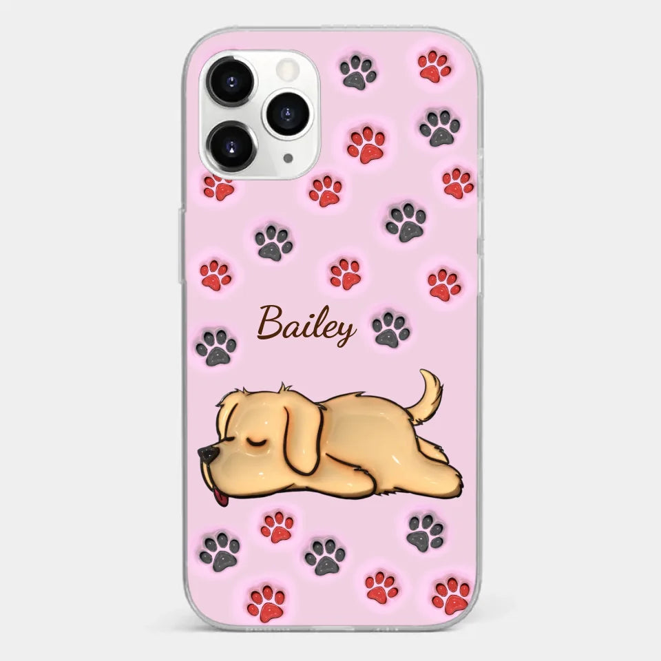 Pawsitively Loved - Dog & Cat Personalized Custom 3D Inflated Effect Printed Clear Phone Case - Gift For Pet Owners, Pet Lovers
