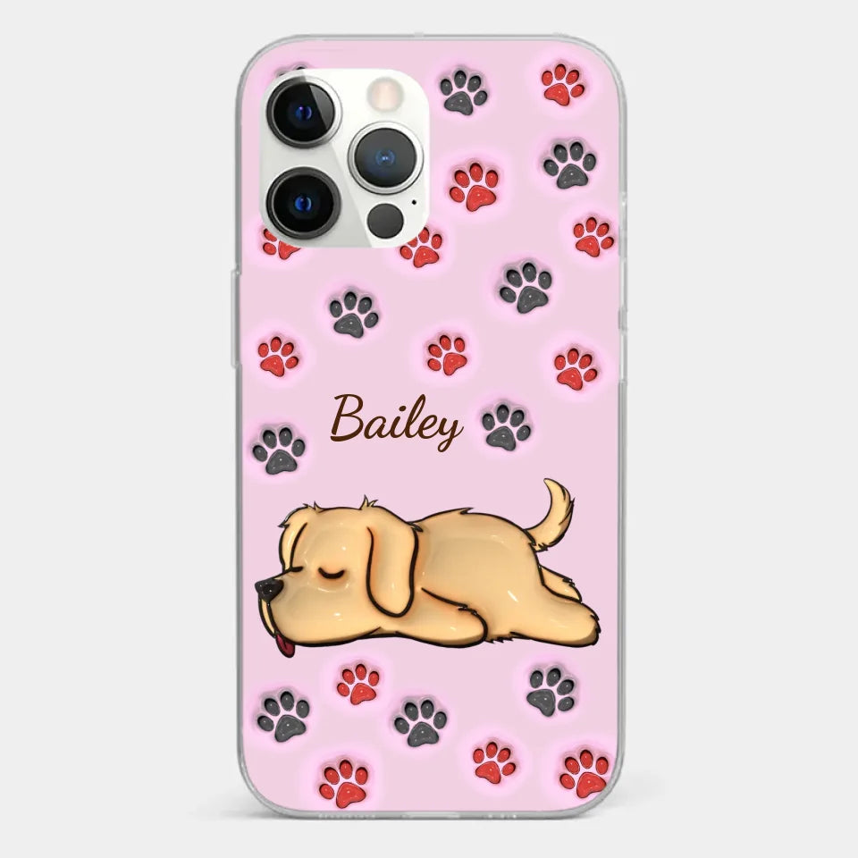 Pawsitively Loved - Dog & Cat Personalized Custom 3D Inflated Effect Printed Clear Phone Case - Gift For Pet Owners, Pet Lovers