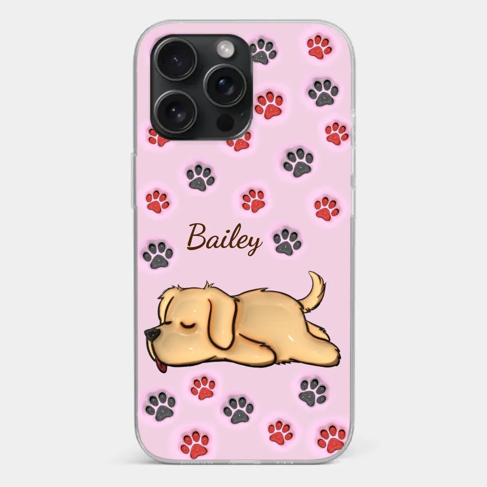 Pawsitively Loved - Dog & Cat Personalized Custom 3D Inflated Effect Printed Clear Phone Case - Gift For Pet Owners, Pet Lovers