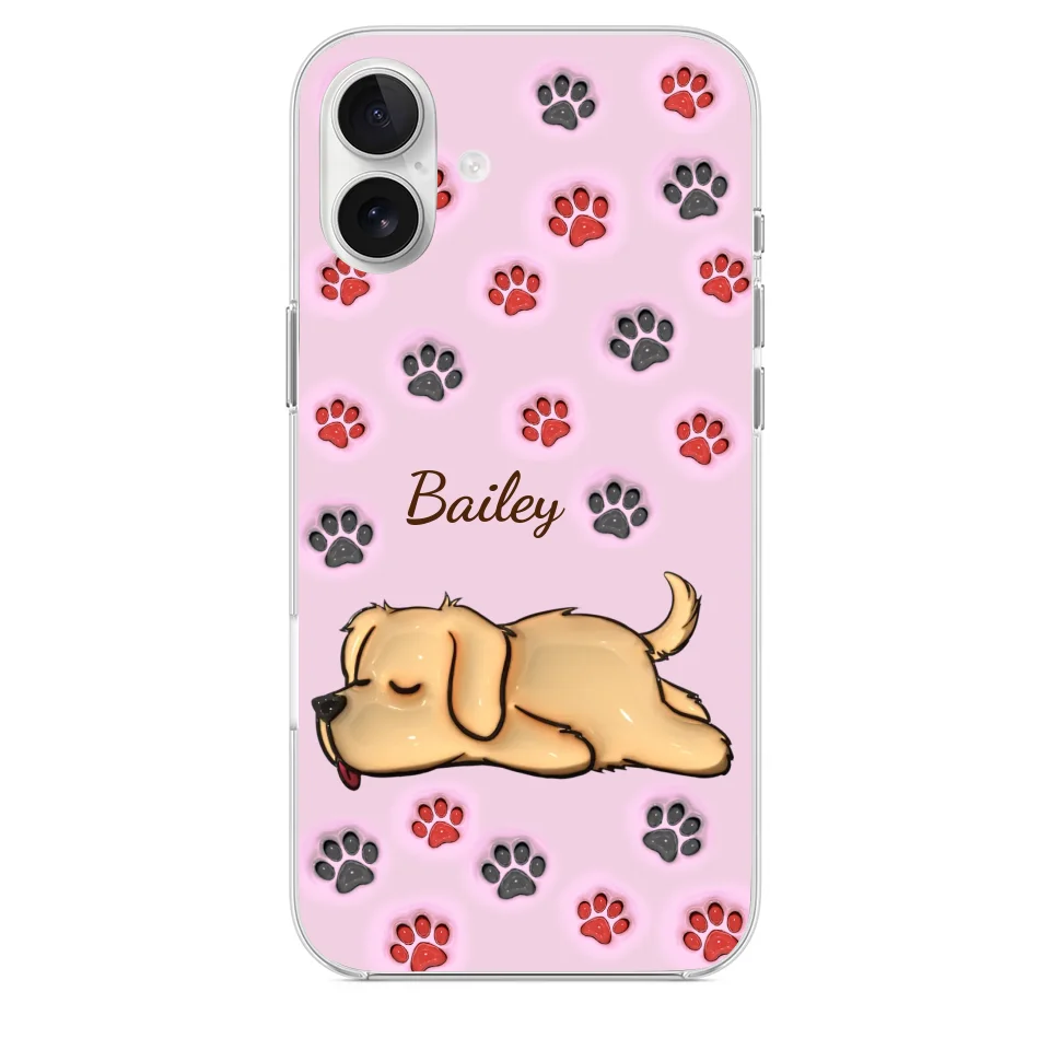 Pawsitively Loved - Dog & Cat Personalized Custom 3D Inflated Effect Printed Clear Phone Case - Gift For Pet Owners, Pet Lovers