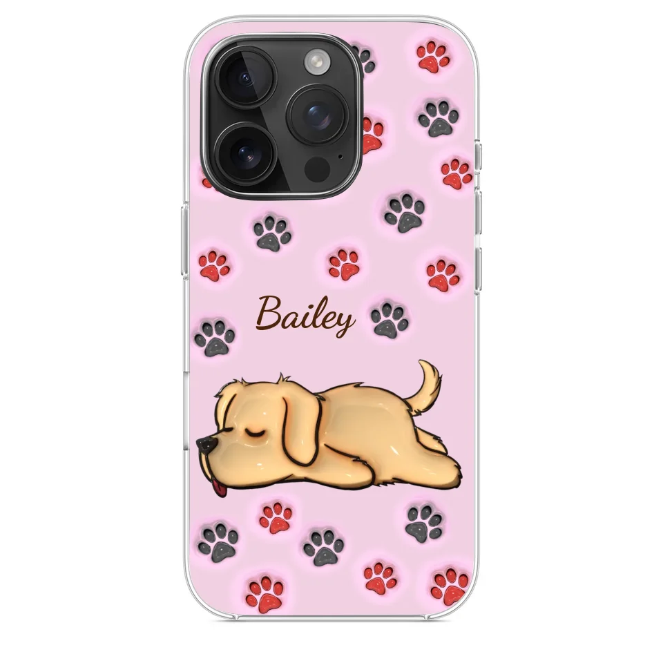 Pawsitively Loved - Dog & Cat Personalized Custom 3D Inflated Effect Printed Clear Phone Case - Gift For Pet Owners, Pet Lovers