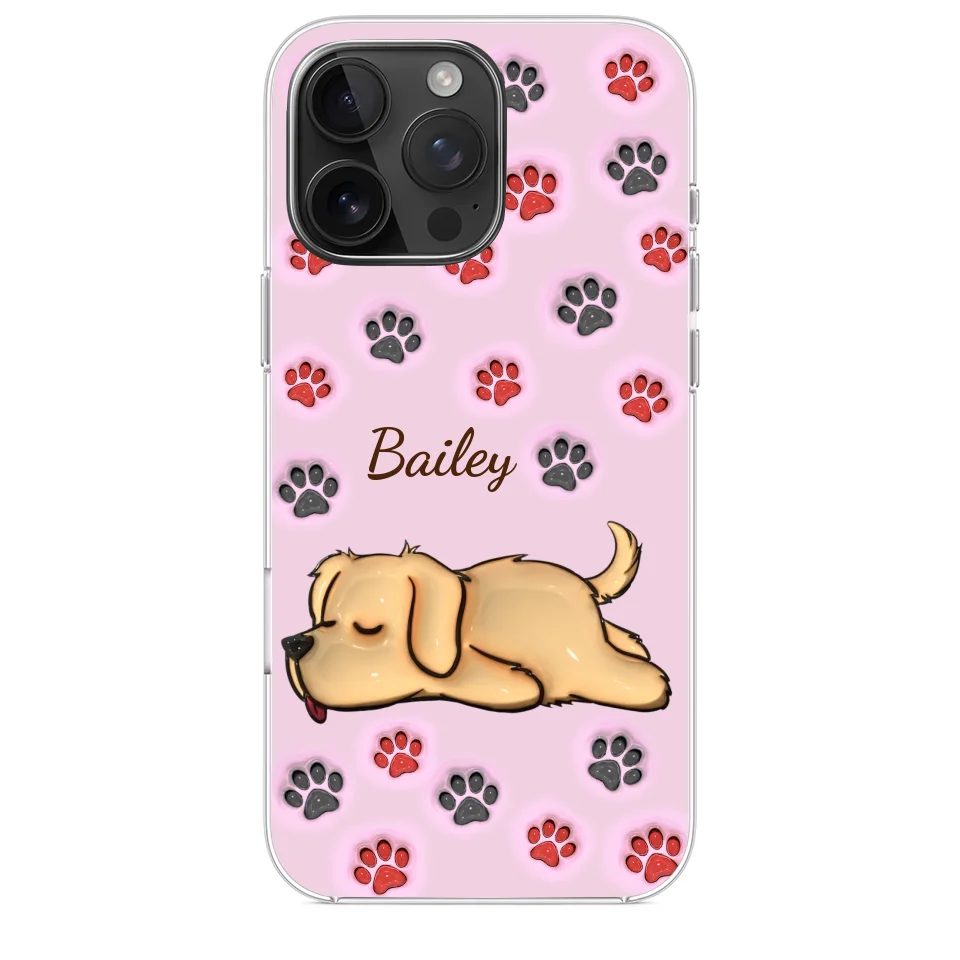 Pawsitively Loved - Dog & Cat Personalized Custom 3D Inflated Effect Printed Clear Phone Case - Gift For Pet Owners, Pet Lovers