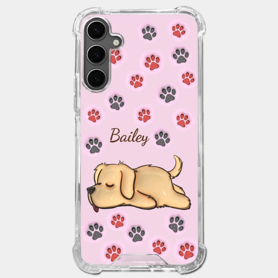 Pawsitively Loved - Dog & Cat Personalized Custom 3D Inflated Effect Printed Clear Phone Case - Gift For Pet Owners, Pet Lovers