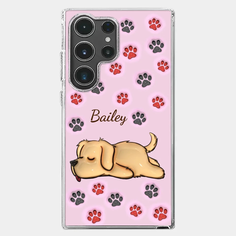Pawsitively Loved - Dog & Cat Personalized Custom 3D Inflated Effect Printed Clear Phone Case - Gift For Pet Owners, Pet Lovers
