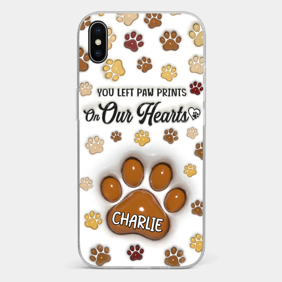 Your Paw Prints Remain On Our Soul - Memorial Personalized Custom 3D Inflated Effect Printed Clear Phone Case - Sympathy Gift For Pet Owners, Pet Lovers
