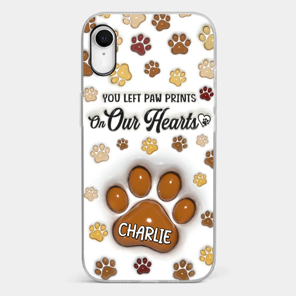 Your Paw Prints Remain On Our Soul - Memorial Personalized Custom 3D Inflated Effect Printed Clear Phone Case - Sympathy Gift For Pet Owners, Pet Lovers