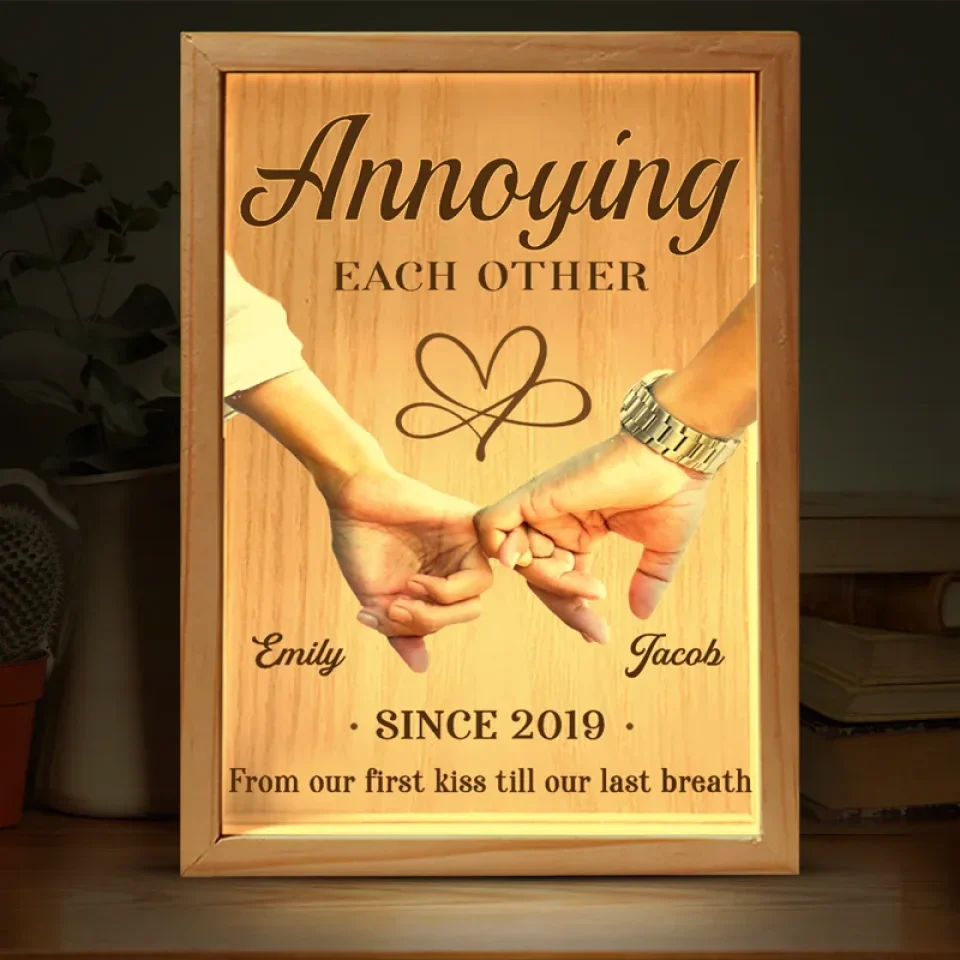 You And I Are A Perfect Fit - Couple Personalized Custom Frame Light Box - Gift For Husband Wife, Anniversary