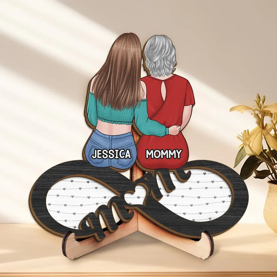 Together, We Create Our Family’s Story - Family Personalized Custom 2-Layered Wooden Plaque With Stand - Gift For Mom