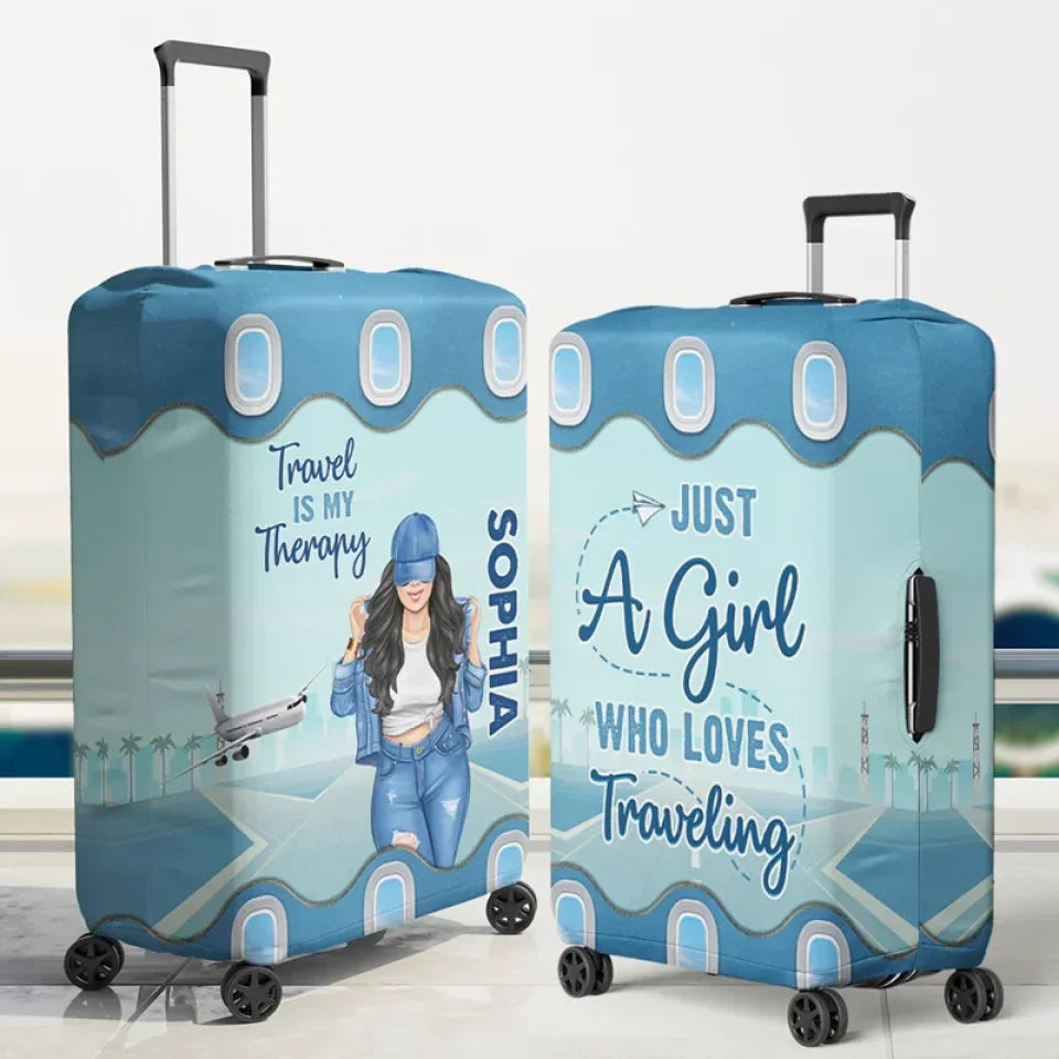 Up In The Clouds, Where I Belong - Travel Personalized Custom Luggage Cover - Summer Vacation Gift, Gift For Adventure Travel Lovers