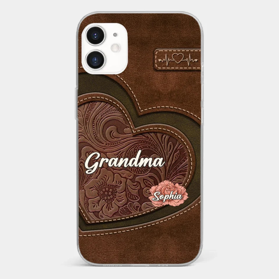 Her Love Blossoms In Every Season - Family Personalized Custom Clear Phone Case - Gift For Mom, Grandma