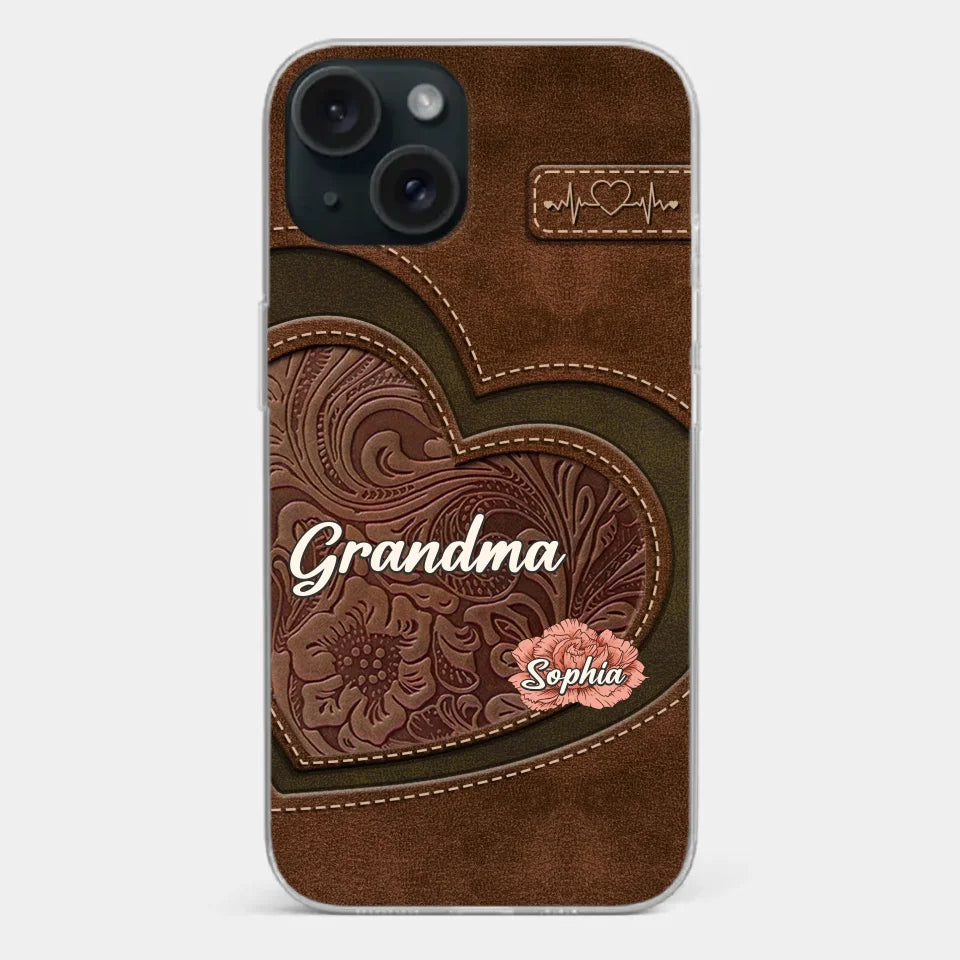 Her Love Blossoms In Every Season - Family Personalized Custom Clear Phone Case - Gift For Mom, Grandma