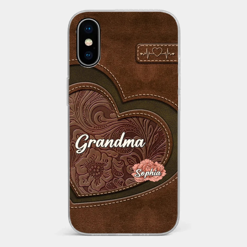 Her Love Blossoms In Every Season - Family Personalized Custom Clear Phone Case - Gift For Mom, Grandma