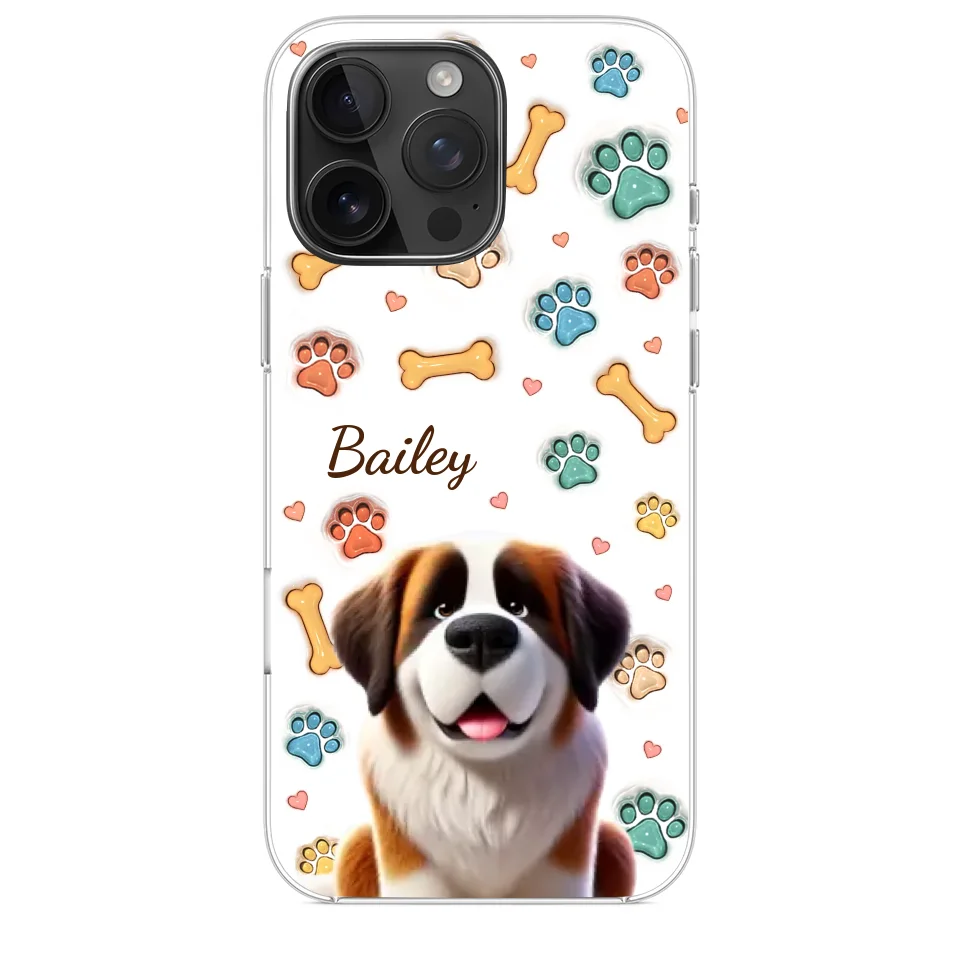 Furry Friends, Forever Loved - Dog Personalized Custom 3D Inflated Effect Printed Clear Phone Case - Gift For Pet Owners, Pet Lovers