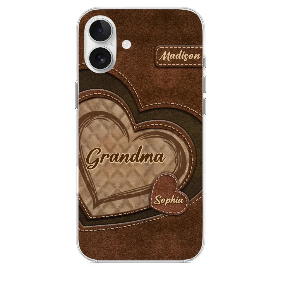 Grandma’s Sweethearts - Family Personalized Custom Clear Phone Case - Gift For Mom, Grandma