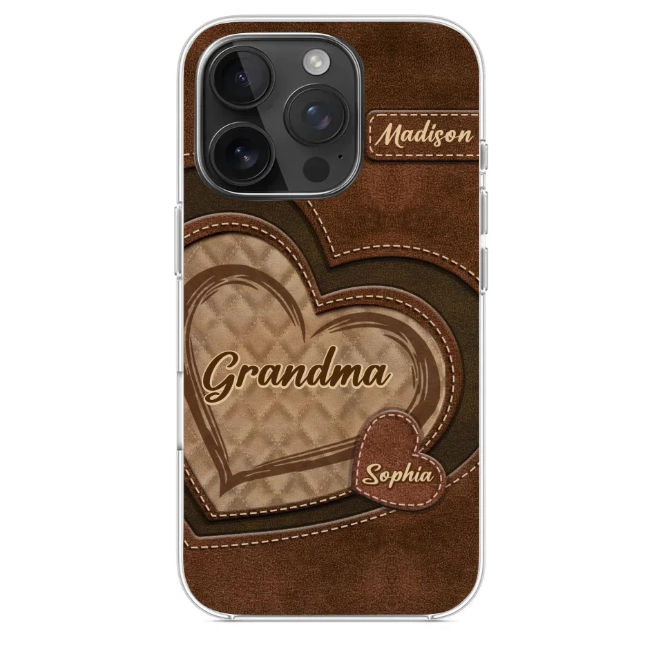 Grandma’s Sweethearts - Family Personalized Custom Clear Phone Case - Gift For Mom, Grandma