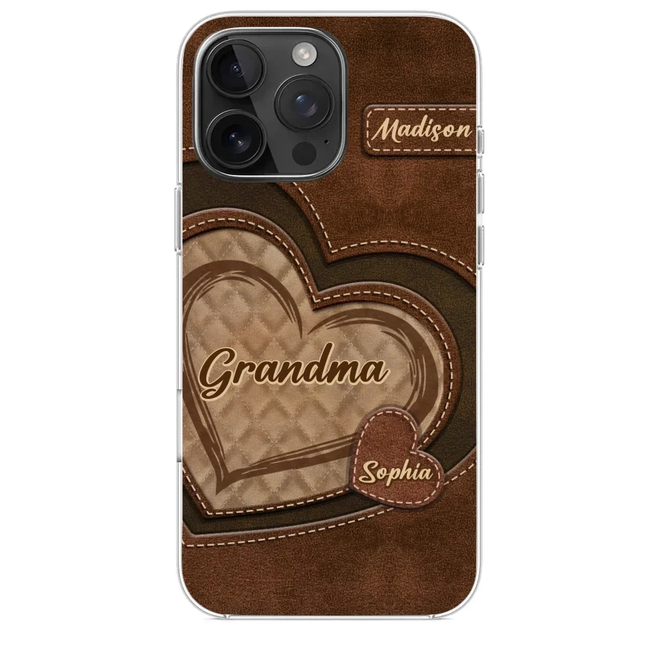 Grandma’s Sweethearts - Family Personalized Custom Clear Phone Case - Gift For Mom, Grandma