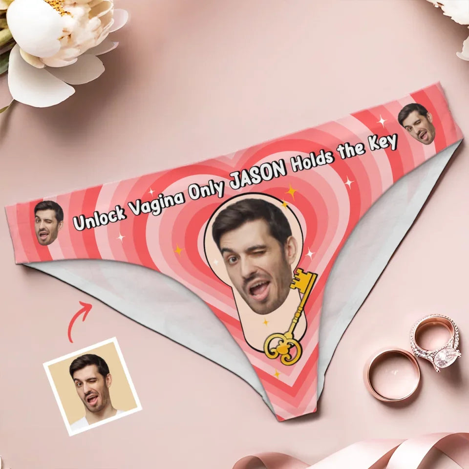 Custom Photo Only You Holds The Key - Couple Personalized Women Briefs - Gift For Husband Wife, Anniversary