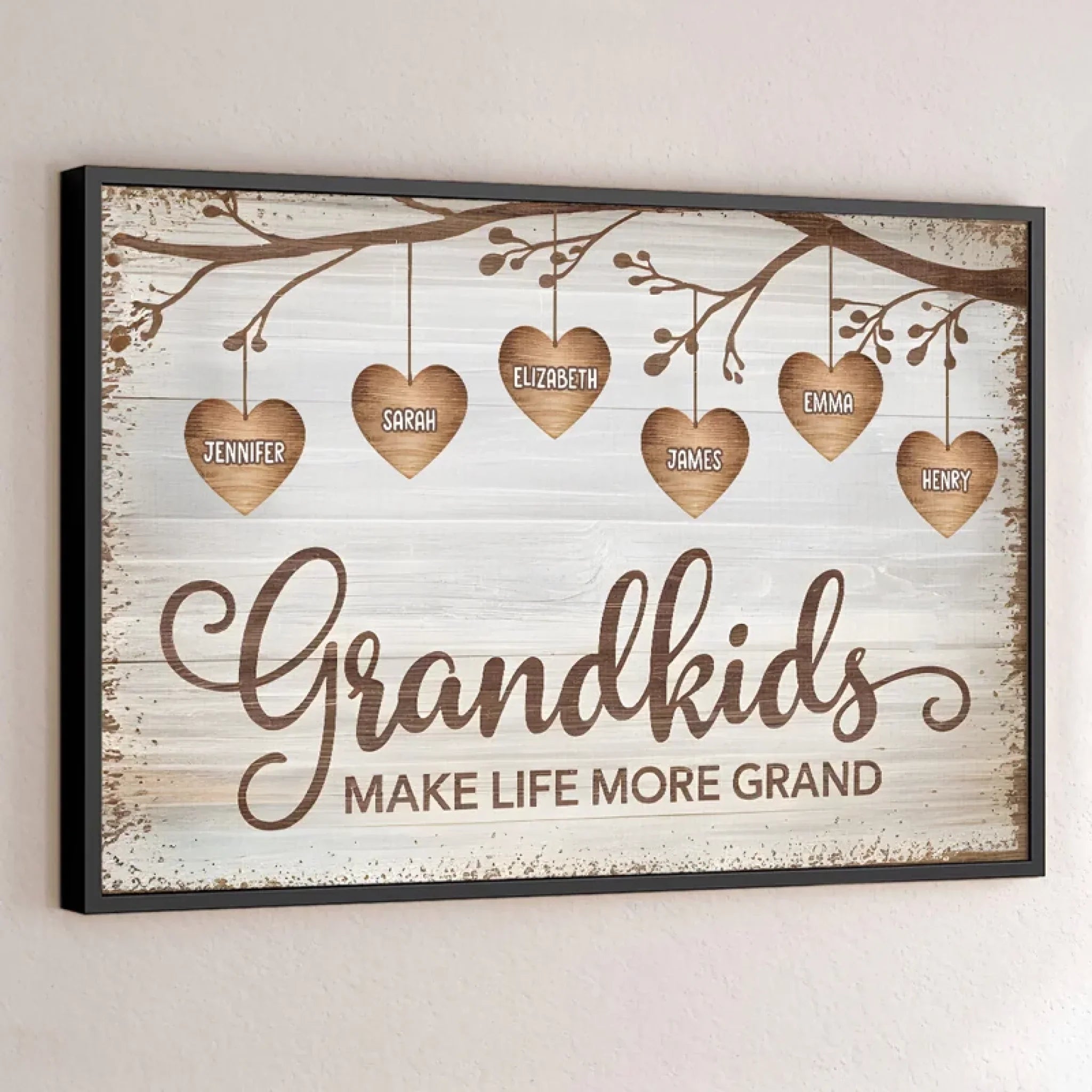 A Grandchild Is A Tree Of Life, Nurtured By Generations - Family Personalized Custom Horizontal Poster - Gift For Mom, Grandma