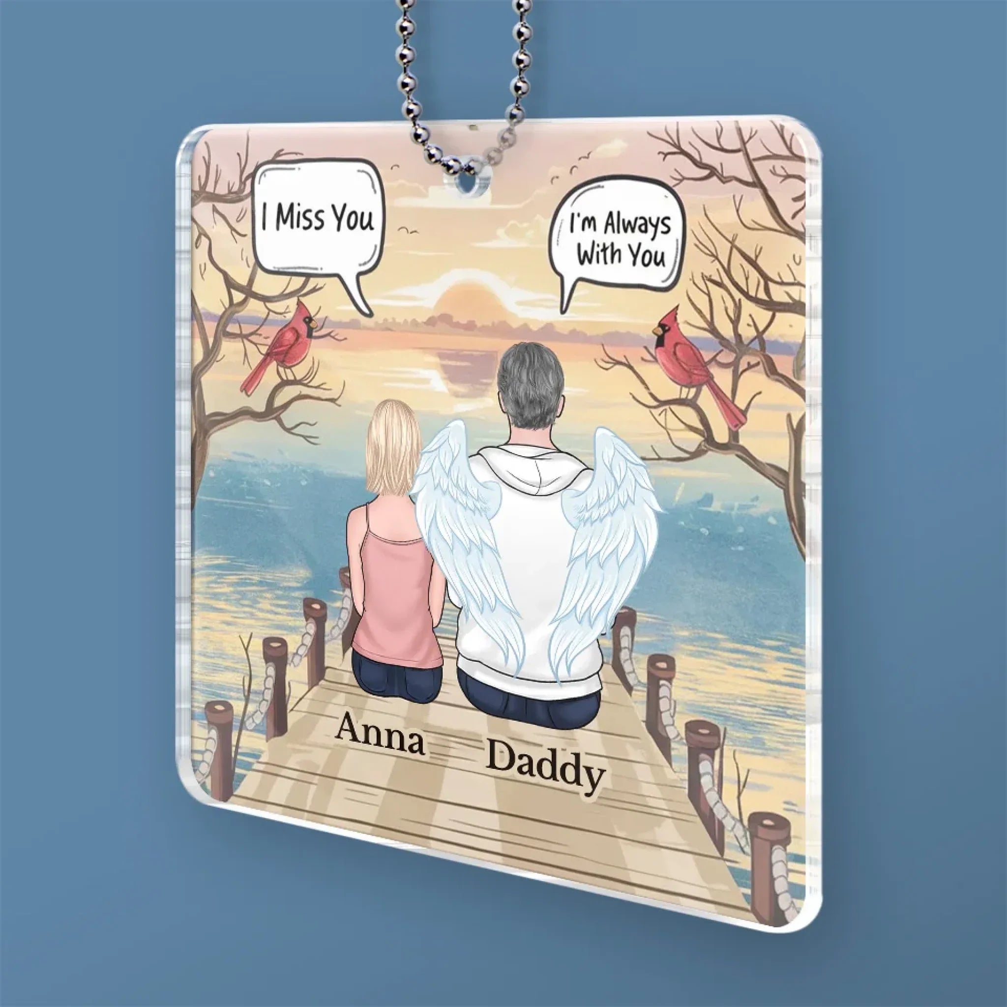 Never Truly Gone, Always With You - Memorial Personalized Custom Car Ornament - Acrylic Custom Shaped - Sympathy Gift For Family Members