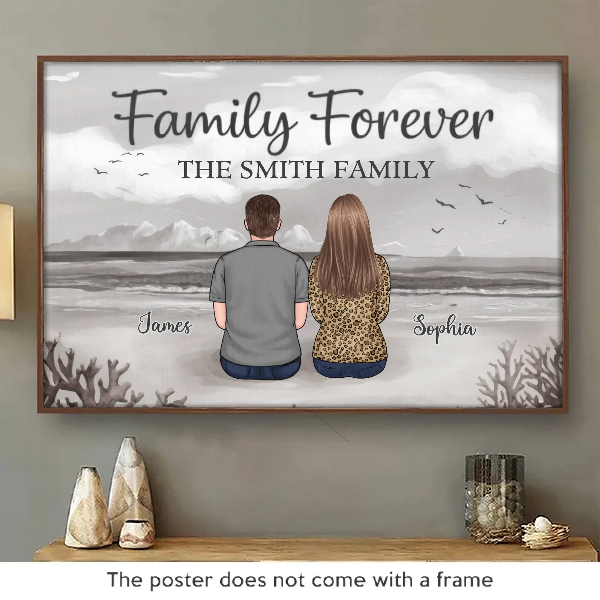 Family Forever, Bound By Love - Family Personalized Custom Horizontal Poster - Gift For Family Members