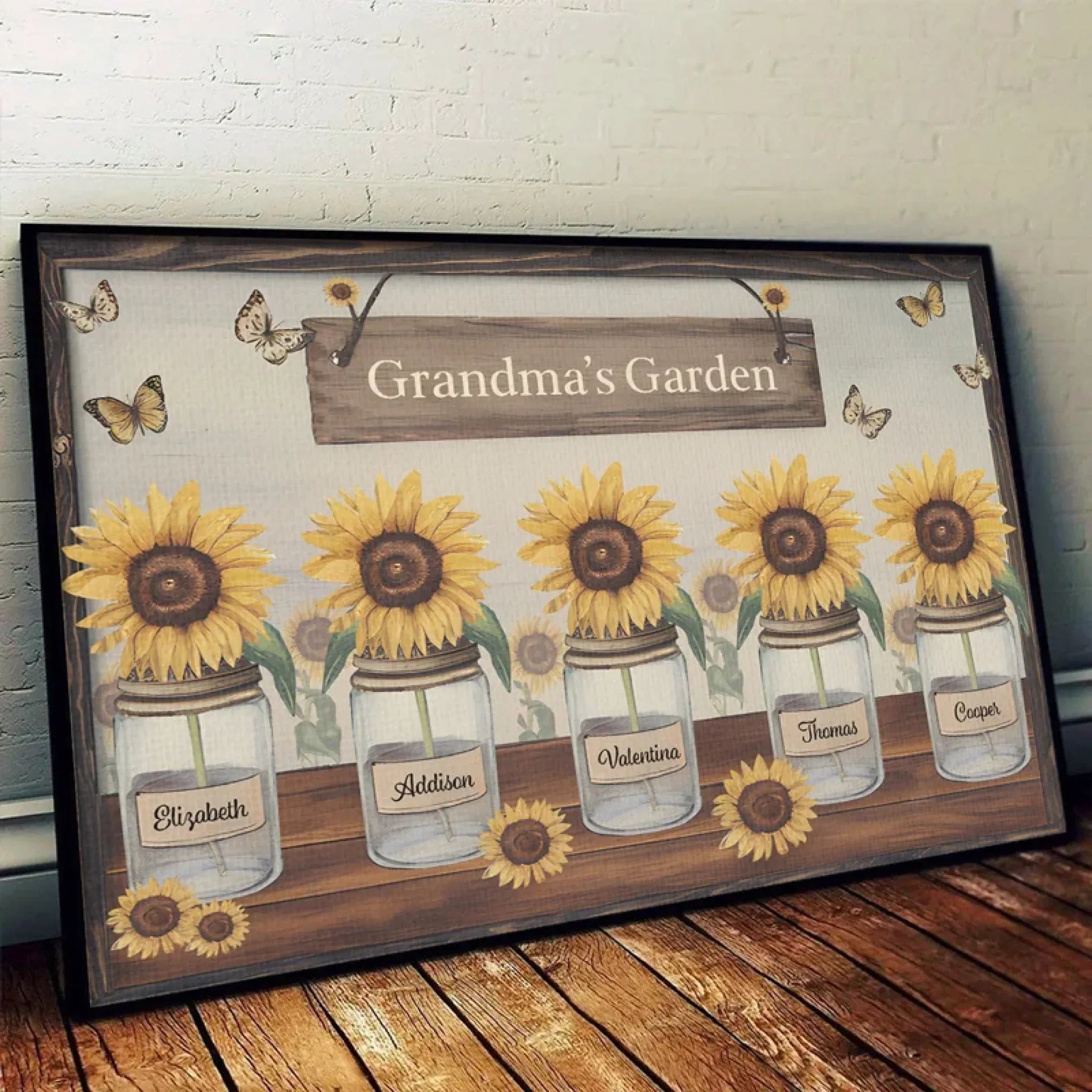 Grandma’s Garden Is Where Memories Bloom - Family Personalized Custom Horizontal Poster - Gift For Mom, Grandma