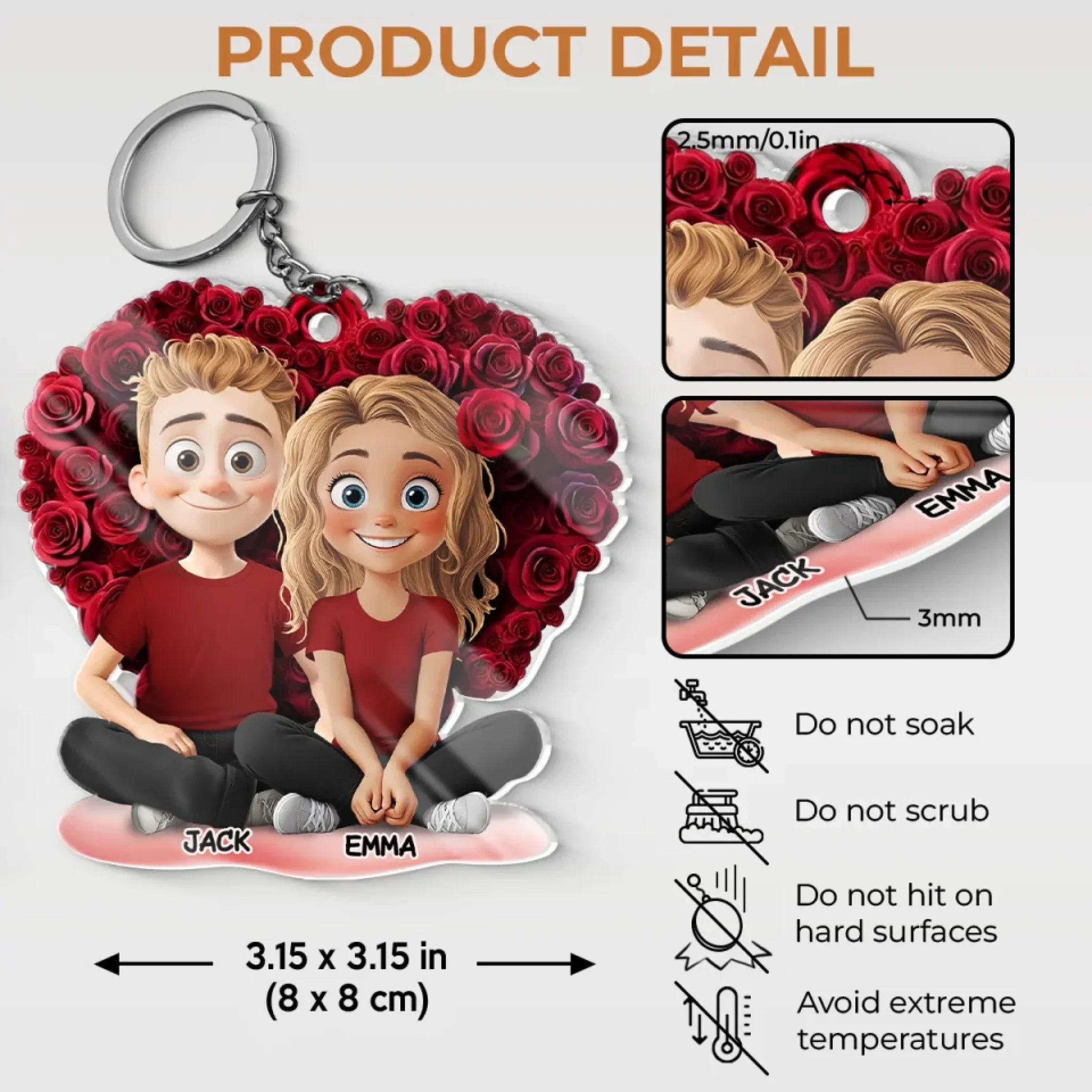 Partners In Crime And In Love - Couple Personalized Custom Shaped Acrylic Keychain - Gift For Husband Wife, Anniversary