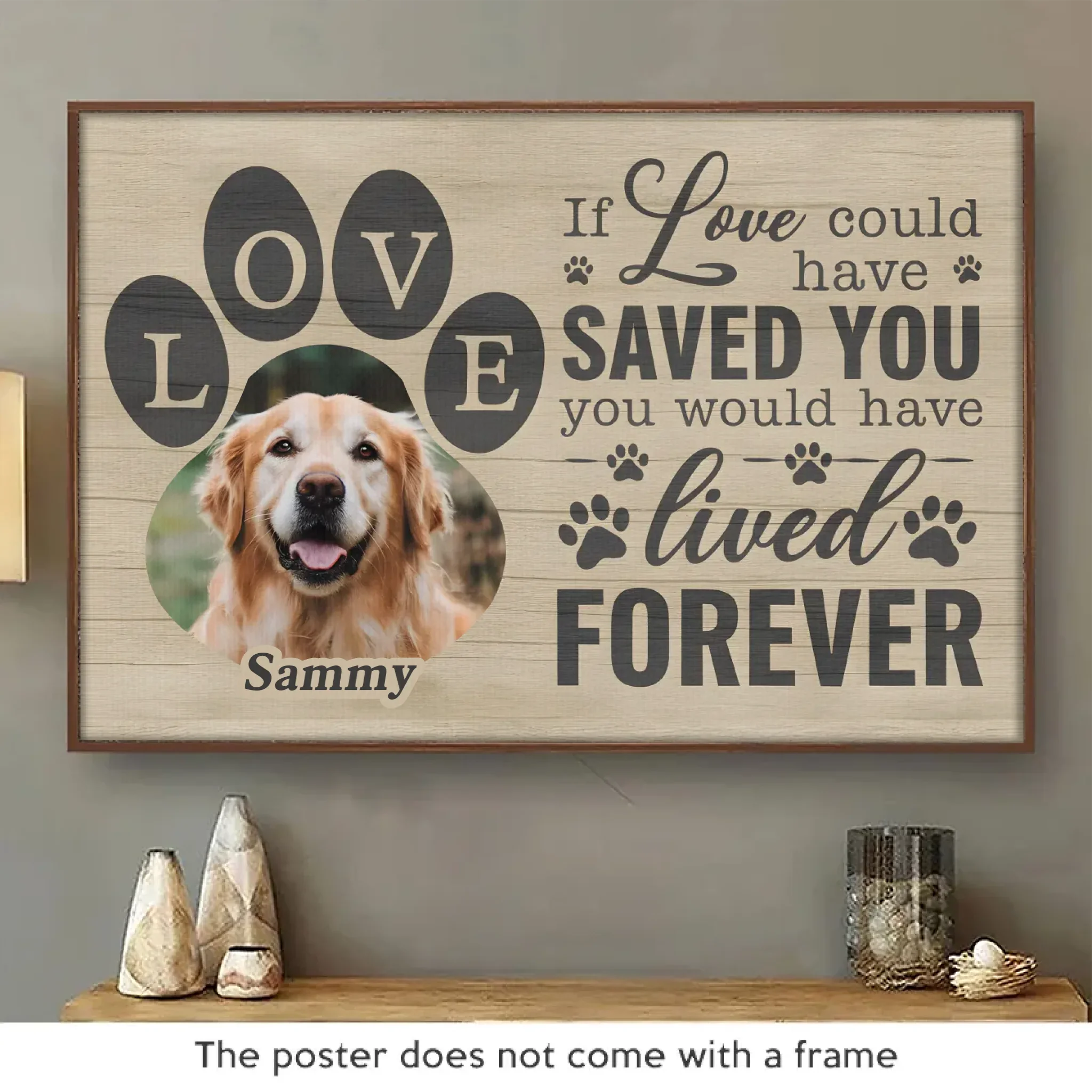 Custom Photo A Piece Of My Heart Is With You Forever - Memorial Personalized Custom Horizontal Poster - Sympathy Gift For Pet Owners, Pet Lovers