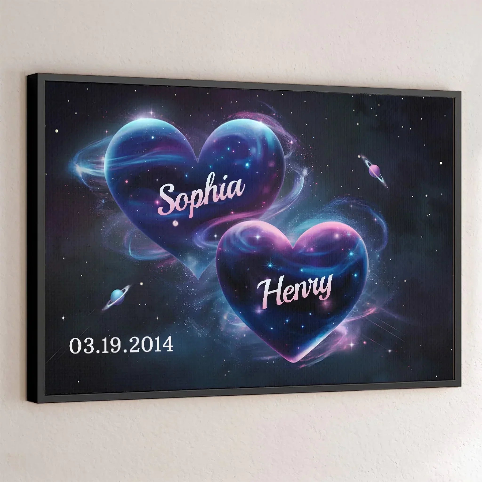My Heart Beats In Rhythm With Yours - Couple Personalized Custom Horizontal Poster - Gift For Husband Wife, Anniversary
