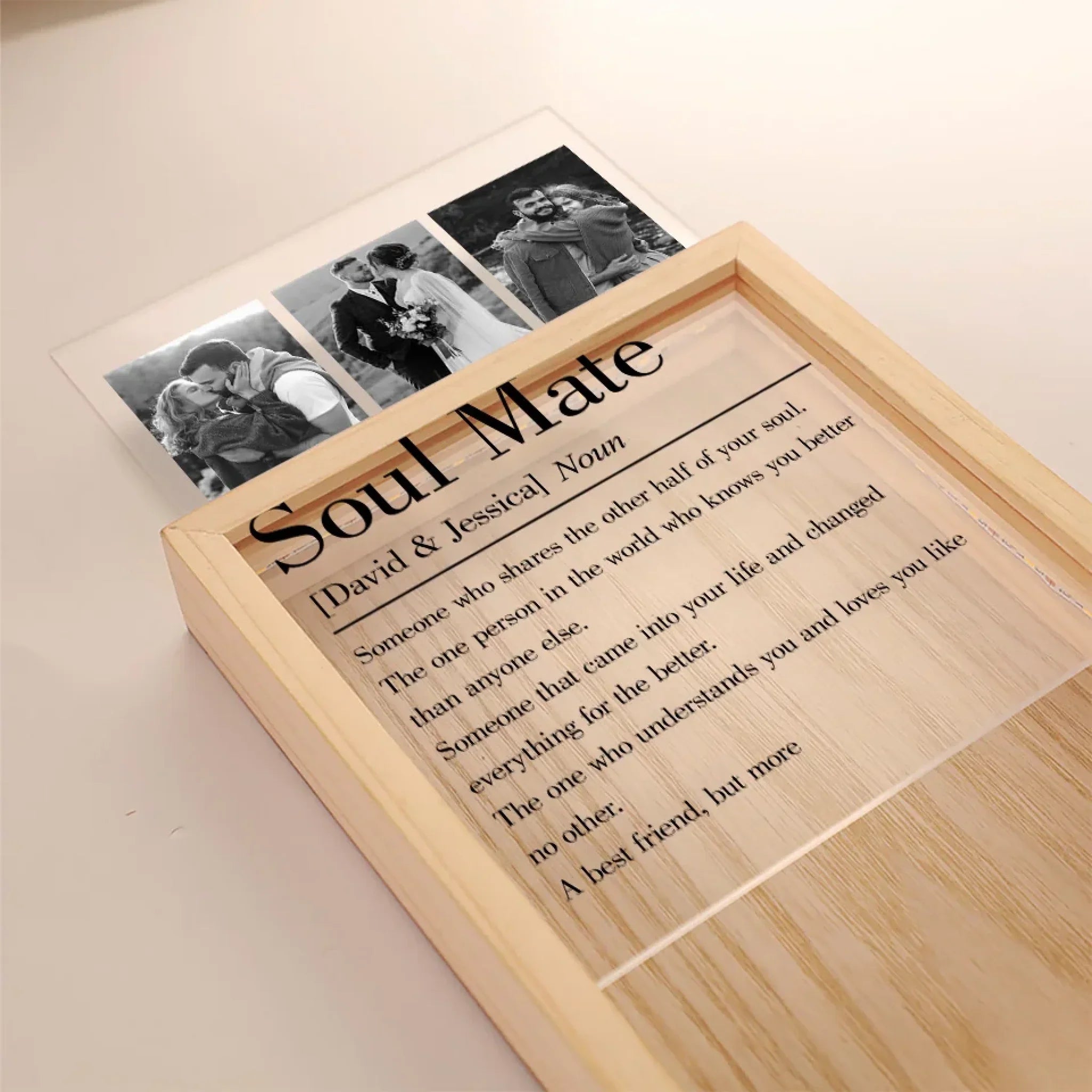 Custom Photo Some Souls Just Instantly Click - Couple Personalized Custom Frame Light Box - Gift For Husband Wife, Anniversary