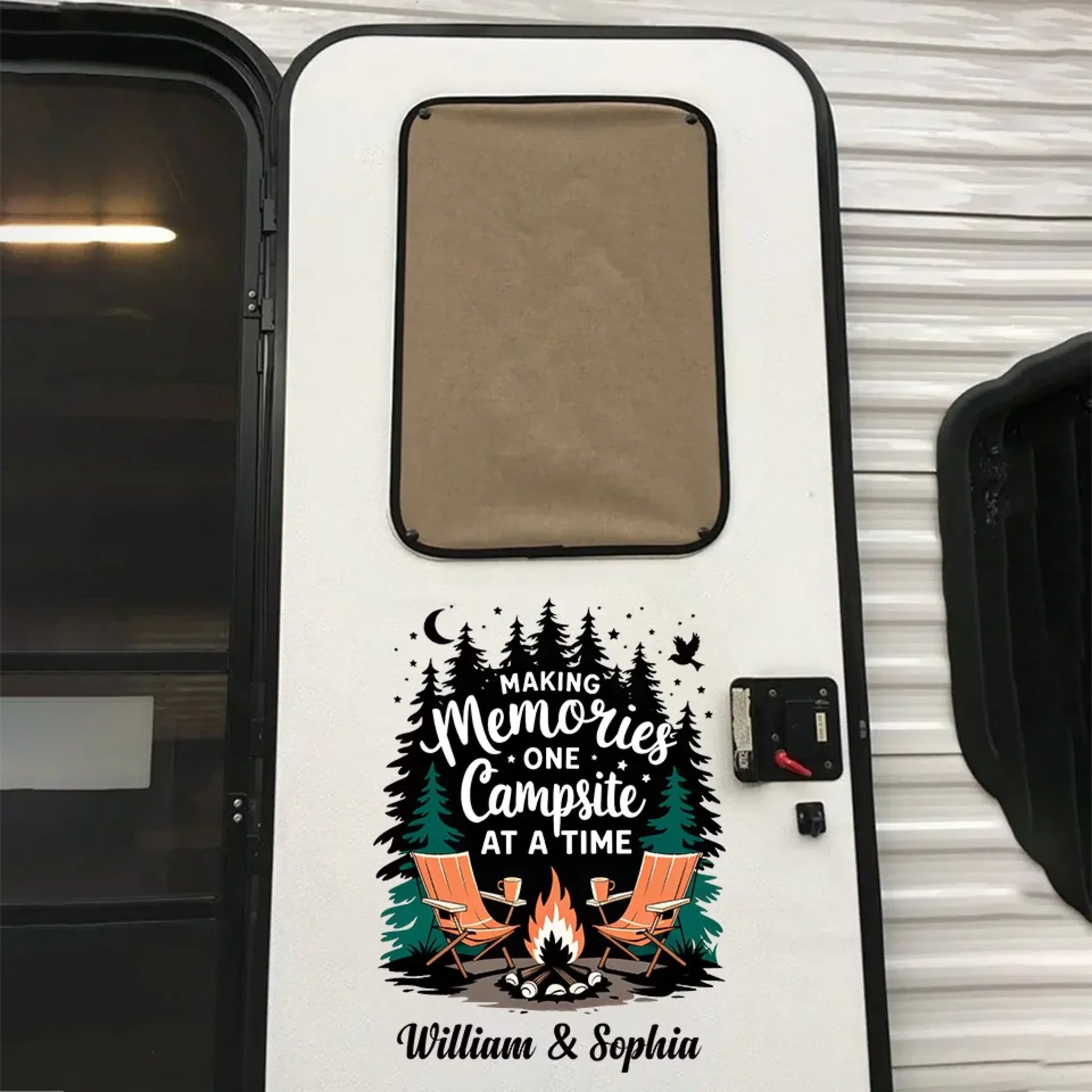 Making Memories One Campsite At A Time - Camping Personalized Custom RV Decal - Gift For Yourself, Best Friends, Siblings, Family Members, Camping Lovers