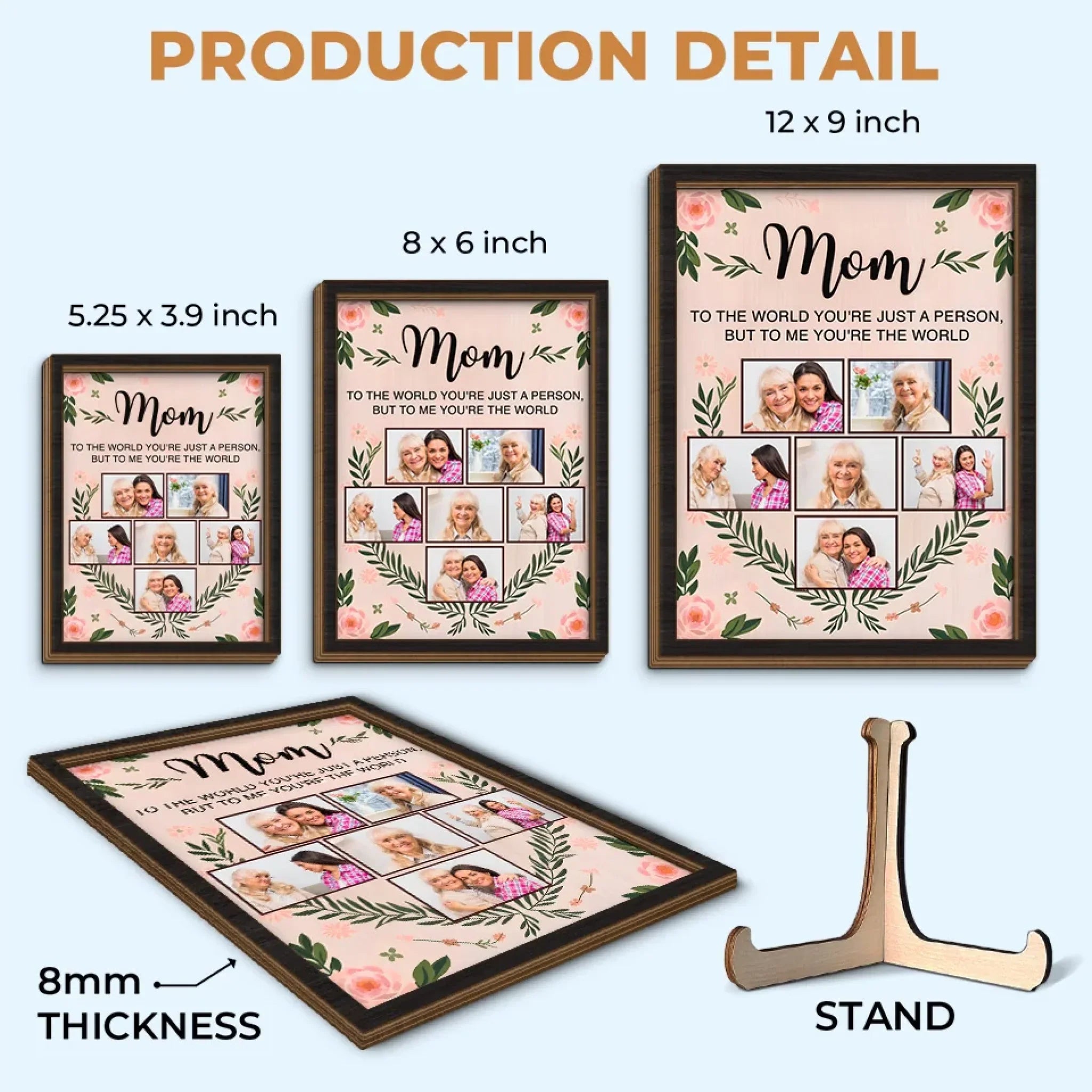 Custom Photo You Are My Heart, My Strength, My Everything - Family Personalized Custom 2-Layered Wooden Plaque With Stand - Gift For Mom, Daughter
