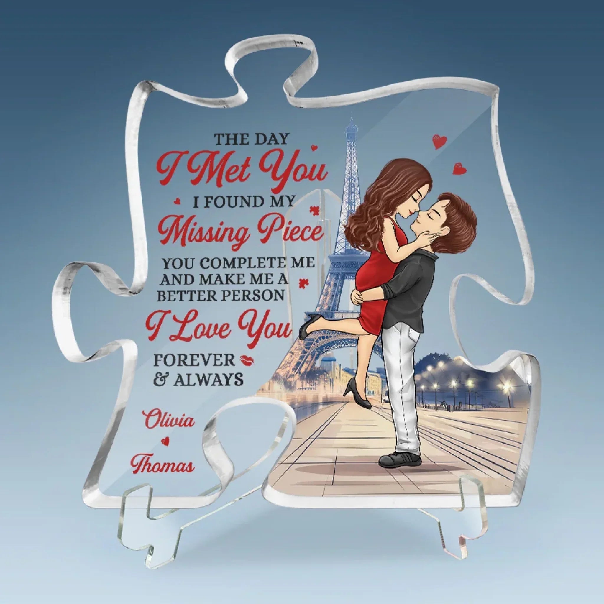 You’re My Favorite Part Of Every Day - Couple Personalized Custom Puzzle Shaped Acrylic Plaque - Gift For Husband Wife, Anniversary