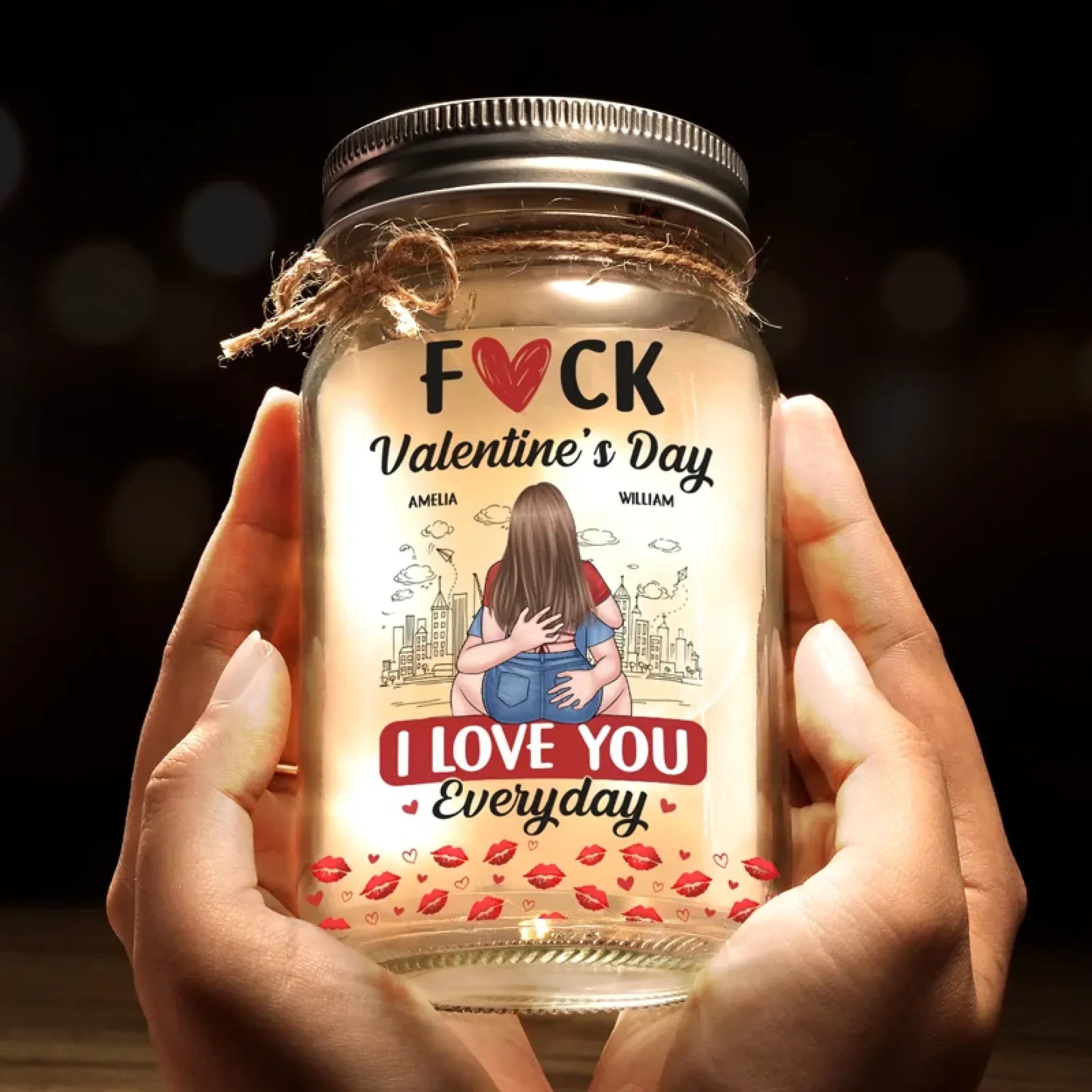 Love Is Sweet, But You’re Spicy Too - Couple Personalized Custom Mason Jar Light - Valentine Gift For Husband Wife, Anniversary
