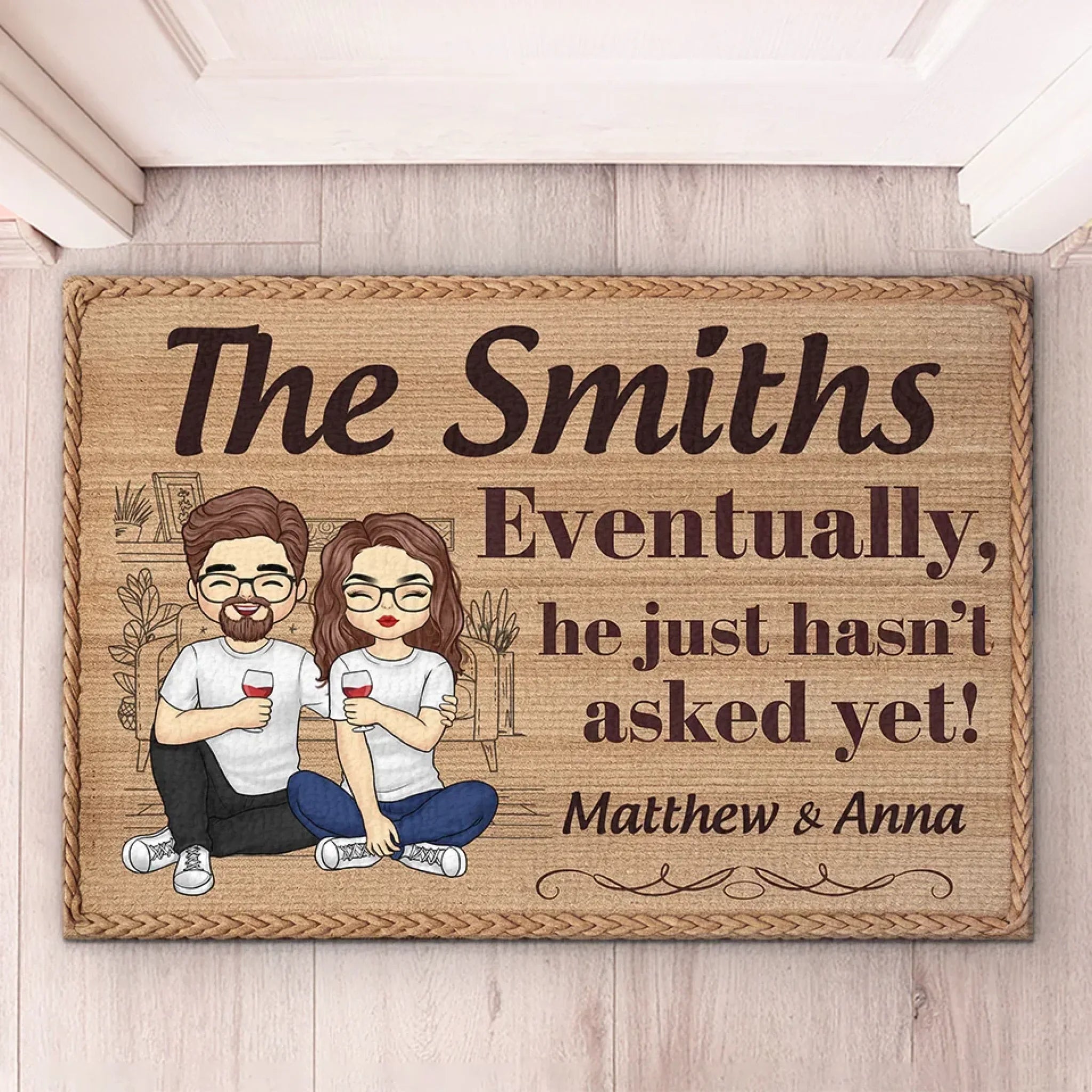 A Perfect Match, Now And Forever - Couple Personalized Custom Home Decor Decorative Mat - House Warming Gift For Husband Wife, Anniversary