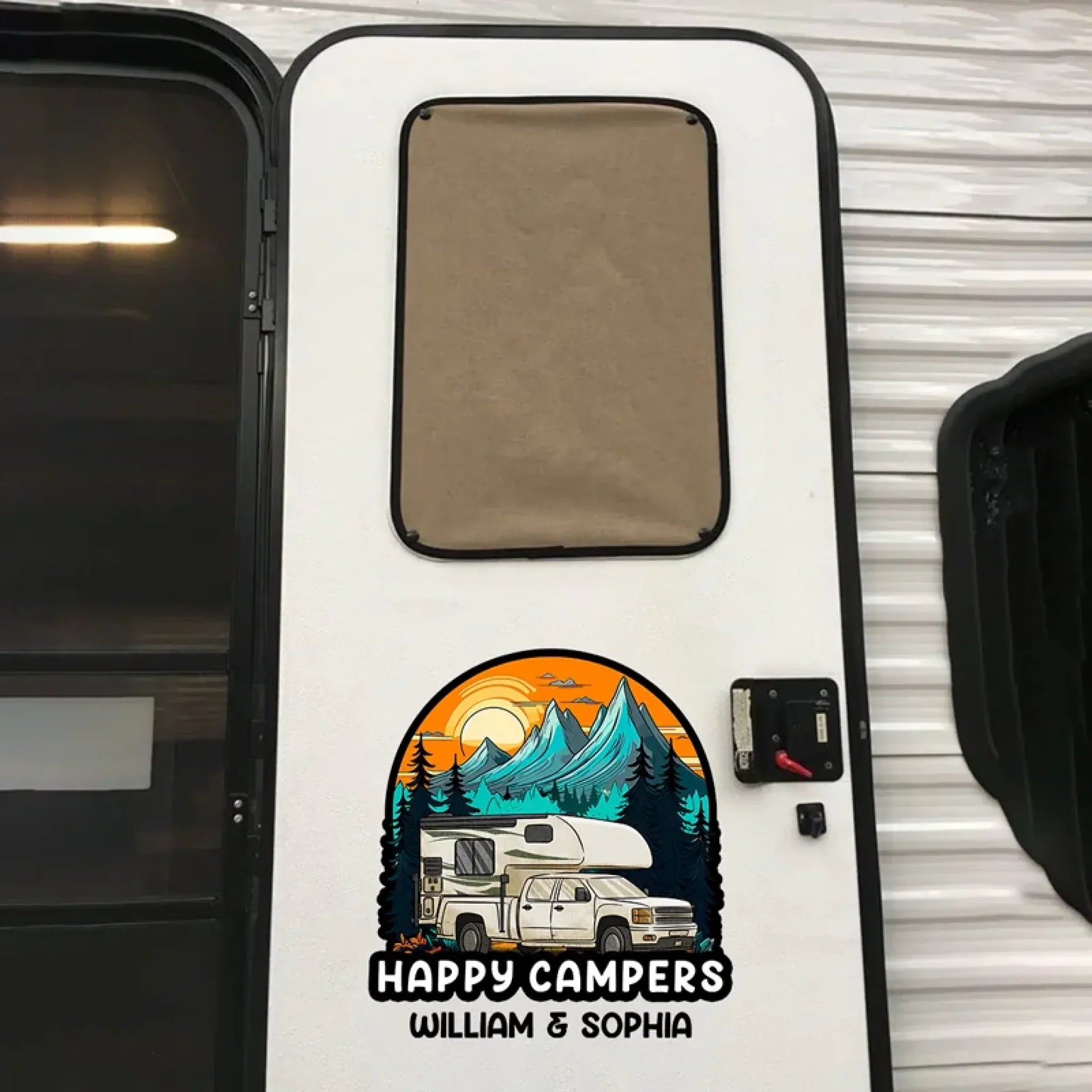 Roam Far, Camp Near - Camping Personalized Custom RV Decal - Gift For Yourself, Best Friends, Siblings, Family Members, Camping Lovers