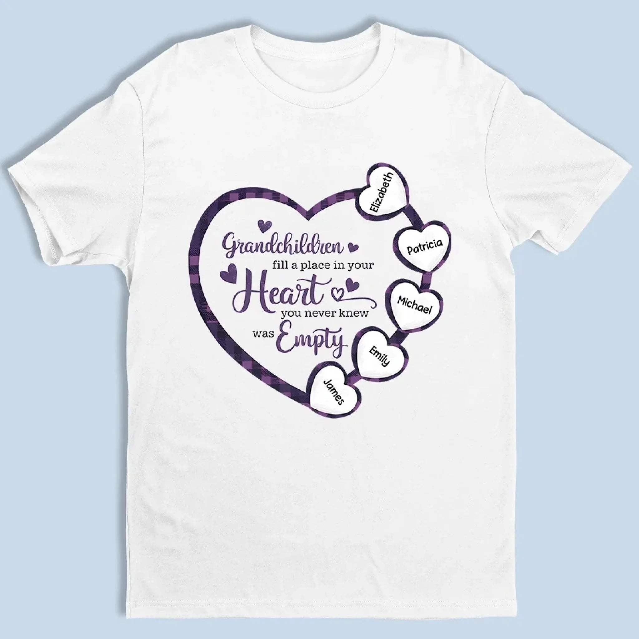 Grandchildren Are The Joy Of Our Hearts - Family Personalized Custom Unisex T-shirt, Premium T-shirt, Hoodie - Gift For Grandma, Grandpa, Grandkid