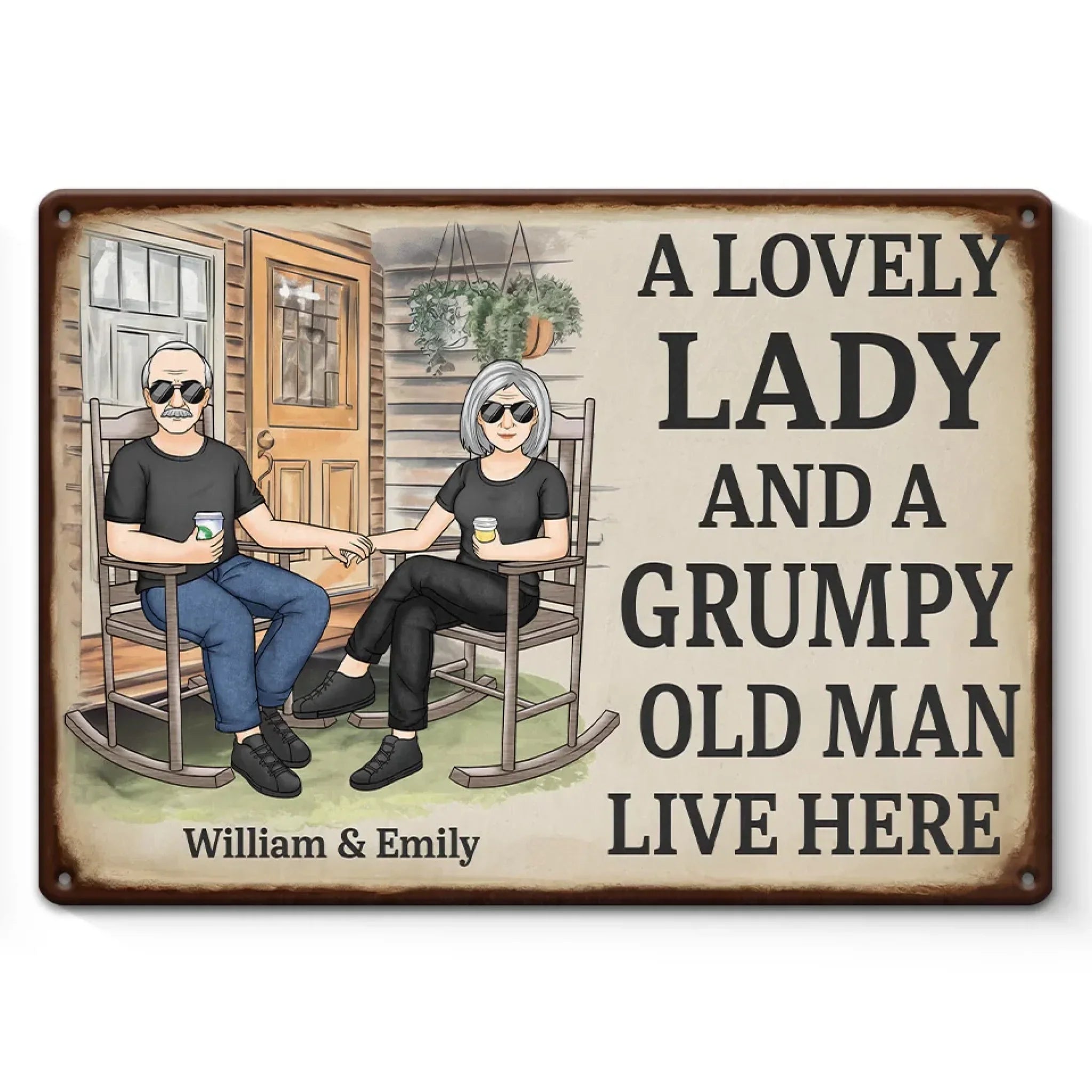 Love Doesn’t Age, It Deepens - Couple Personalized Custom Home Decor Metal Sign - House Warming Gift For Husband Wife, Anniversary