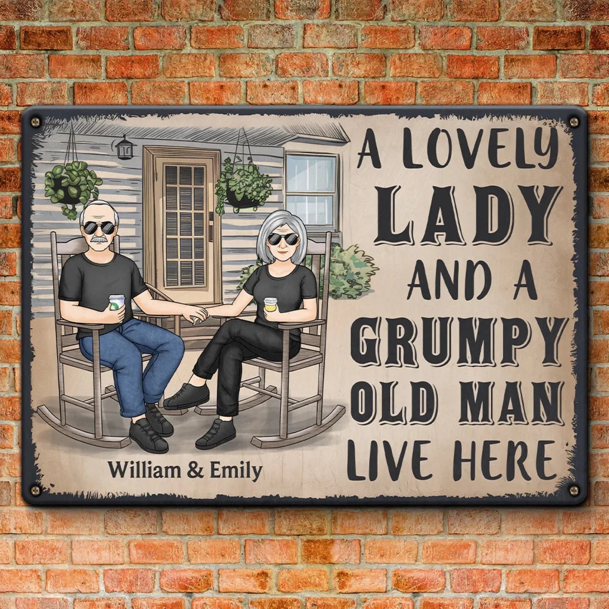 Love Grows Stronger With Every Gray Hair - Couple Personalized Custom Home Decor Metal Sign - House Warming Gift For Husband Wife, Anniversary