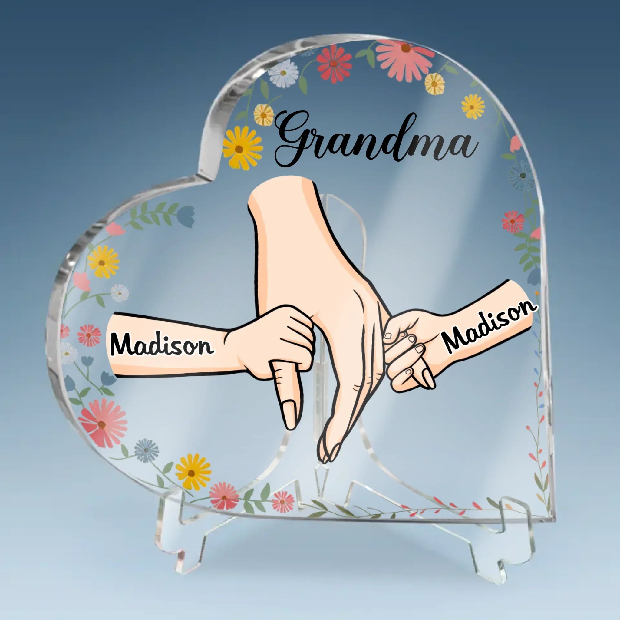 The Bond We Share Is My Greatest Gift - Family Personalized Custom Heart Shaped Acrylic Plaque - Gift For Mom, Grandma