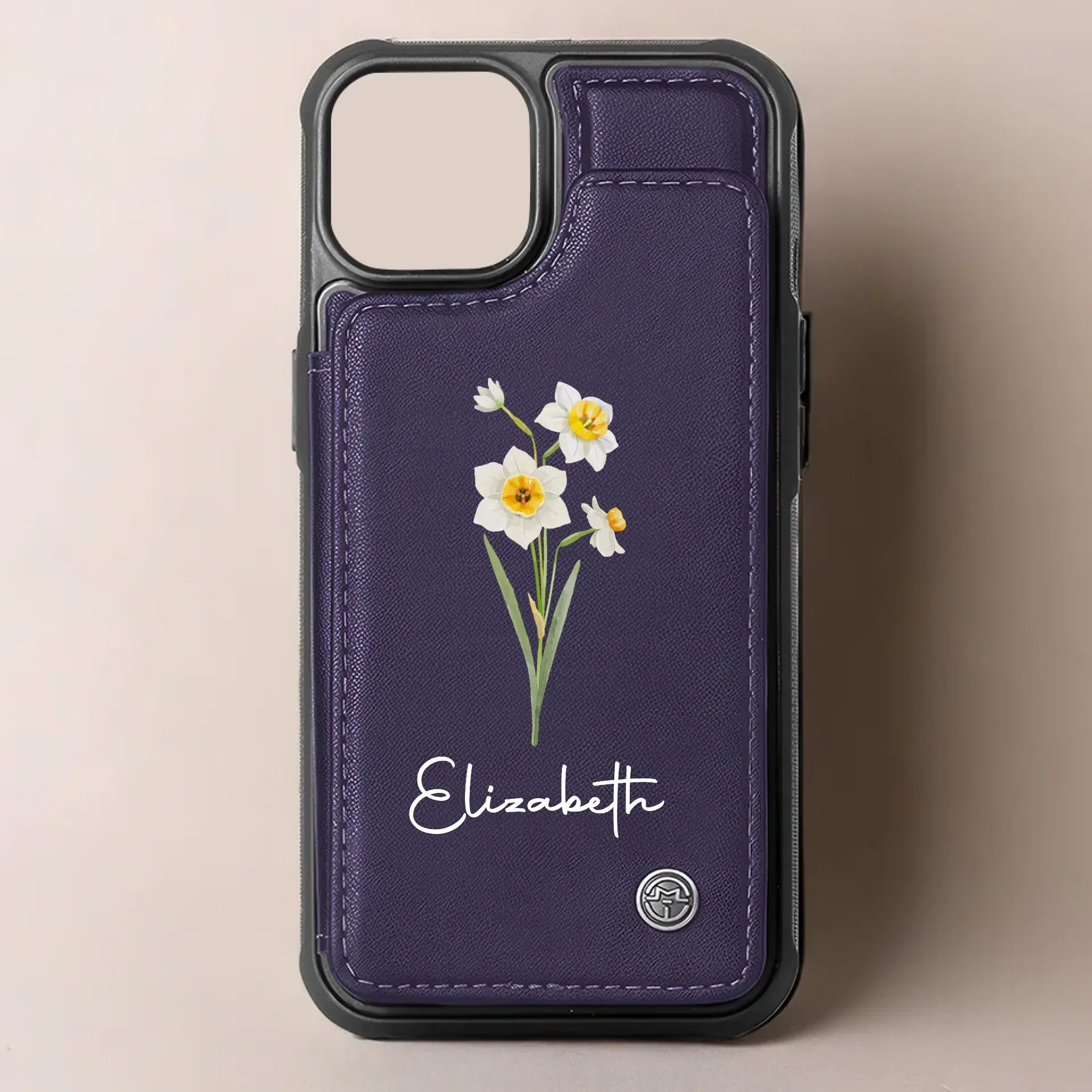 Happiness Blooms From Within - Family Personalized Custom Leather Flip Wallet Phone Case - Gift For Yourself, Best Friends, Siblings, Family Members